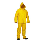 3-Piece Yellow PVC Rainsuit with Fire Resistant Coating - Hi Vis Safety