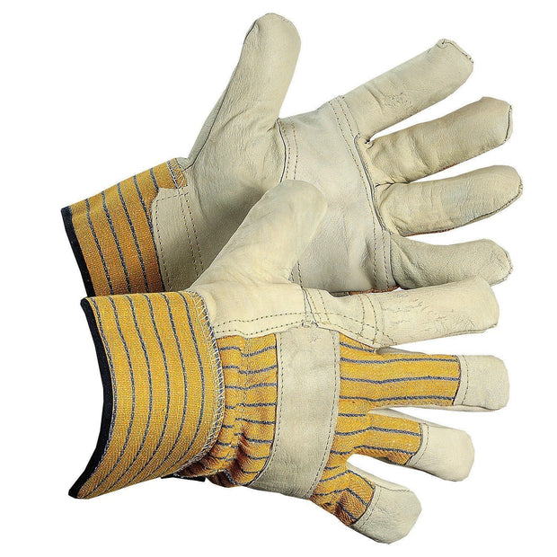 "49th Parallel" Thinsulate Lined, Patch Palm Grain Leather Work Gloves - Hi Vis Safety