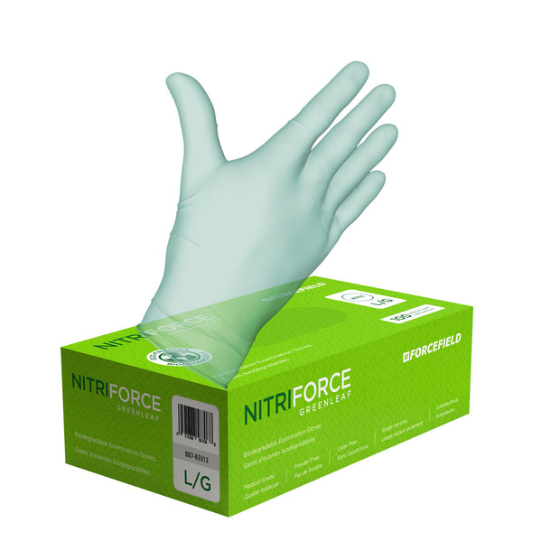 Nitriforce Greenleaf Biodegradable Disposable Examination Gloves (Case of 1000 Gloves)