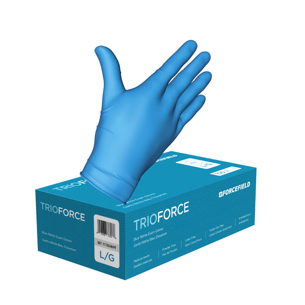 TrioForce Nitrile Disposable Examination Gloves (Case of 1000 Gloves)