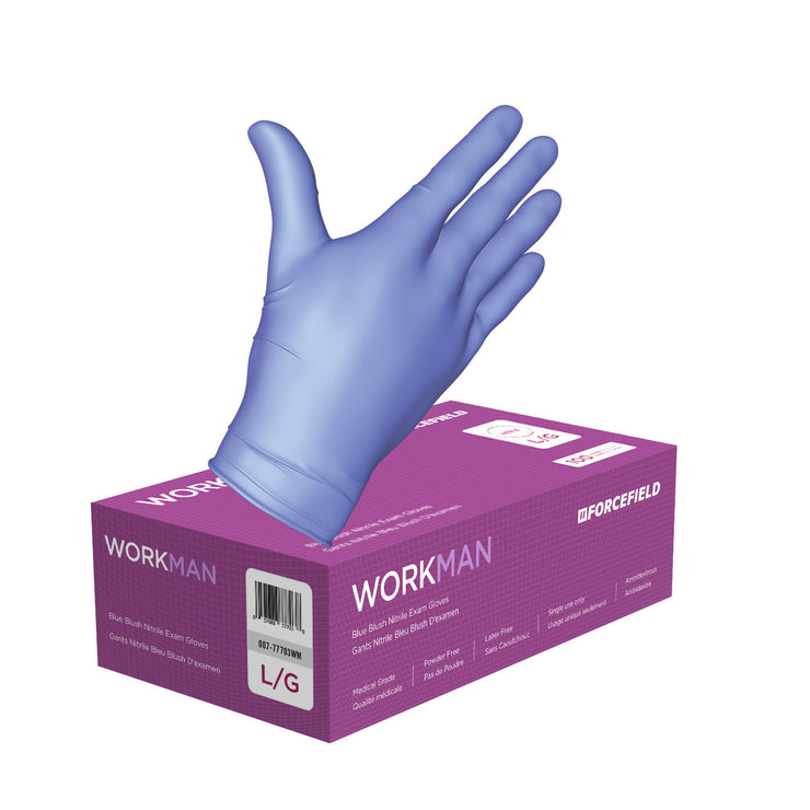 Workman Nitrile Disposable Examination Gloves (Case of 1000 Gloves)