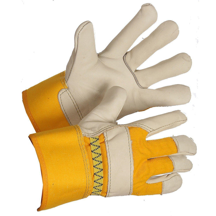 "Big Bertha" Ladies Fleece Lined Leather Work Gloves - Hi Vis Safety