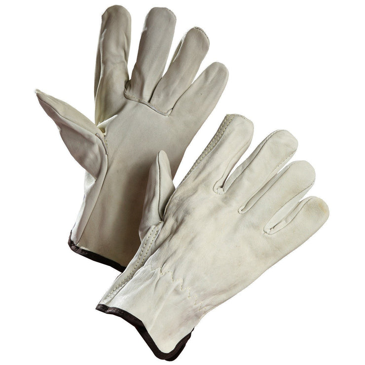 Cowhide Driver's Glove with Elastic Wrist - Hi Vis Safety