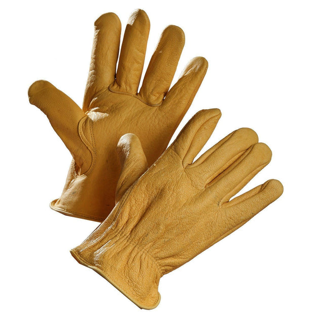 Deerskin Driver's Glove with Elastic Wrist - Hi Vis Safety