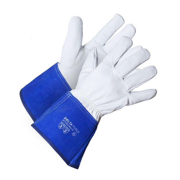 Delta Force Kevlar® Stitched Goatskin Welder's Glove - Hi Vis Safety