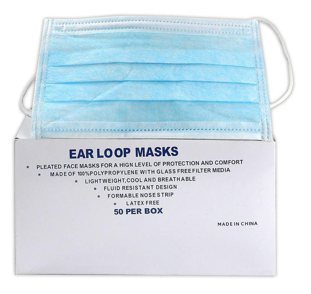 Ear Loop Face Mask, 50 per box - Hi Vis Safety
