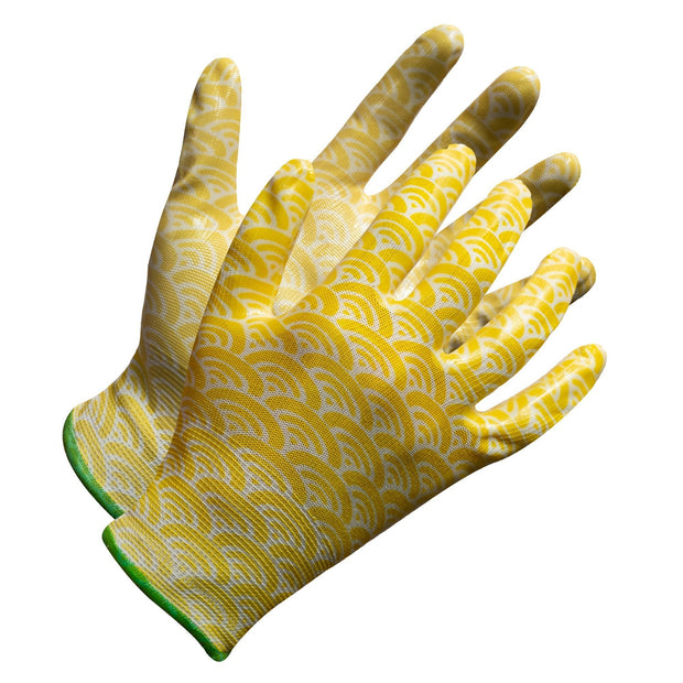 "Fieldwork Ladies Garden Gloves" Seamless Palm Nitrile Coated - Hi Vis Safety