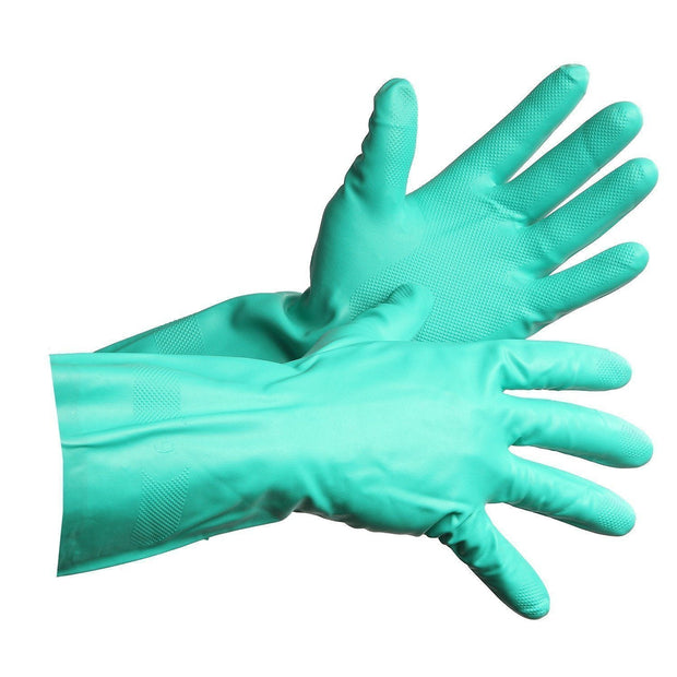 Flocklined Nitrile Dishwashing Style Gloves - Hi Vis Safety