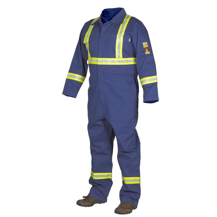 FR Treated 100% Cotton Coverall with Reflective Tape - Hi Vis Safety