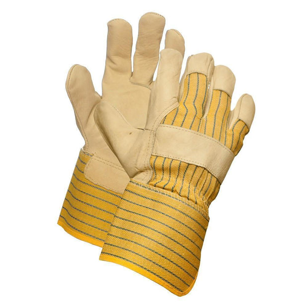Grain Leather Work Glove, Extended Cuff - Hi Vis Safety