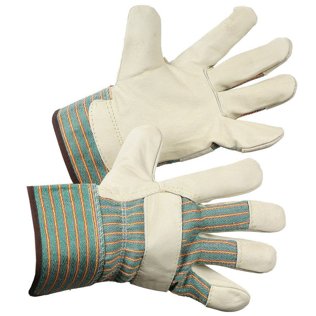 Grain Leather Work Glove, Unlined Palm - Hi Vis Safety
