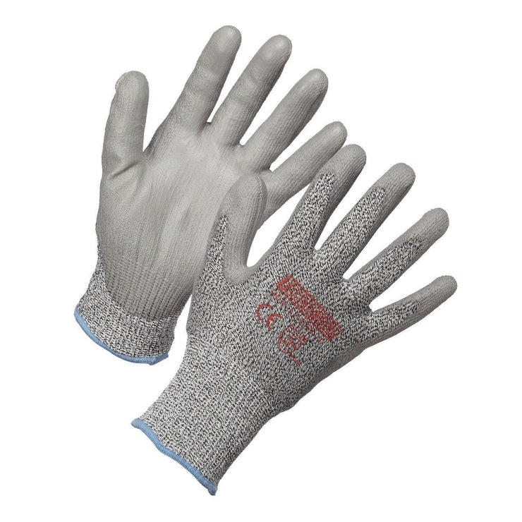 Level 4 Cut Resistant Gloves, HPPE, Polyurethane Palm Coated