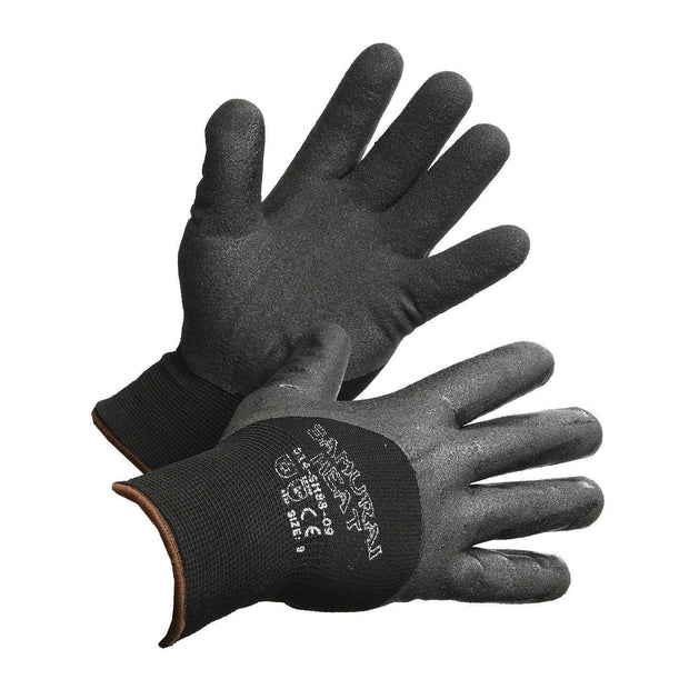 "Samurai Heat" Insulated and 3/4 Nitrile Coated High Performance Work Gloves - Hi Vis Safety