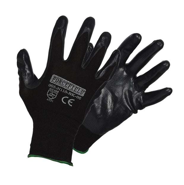 Seamless Knit Nylon Nitrile Palm Coated Work Gloves - Hi Vis Safety