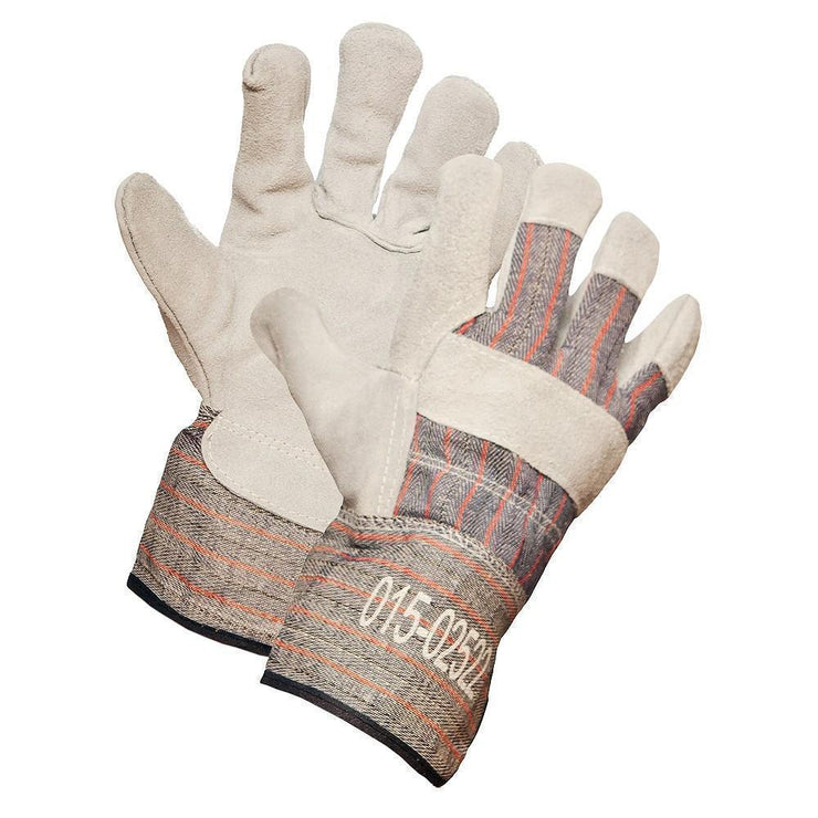 Split Leather Work Gloves, Extended Cuff - Hi Vis Safety
