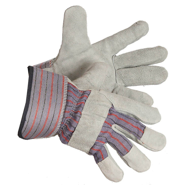 "Split Shift" Fleece Lined Split Leather Work Gloves - Hi Vis Safety