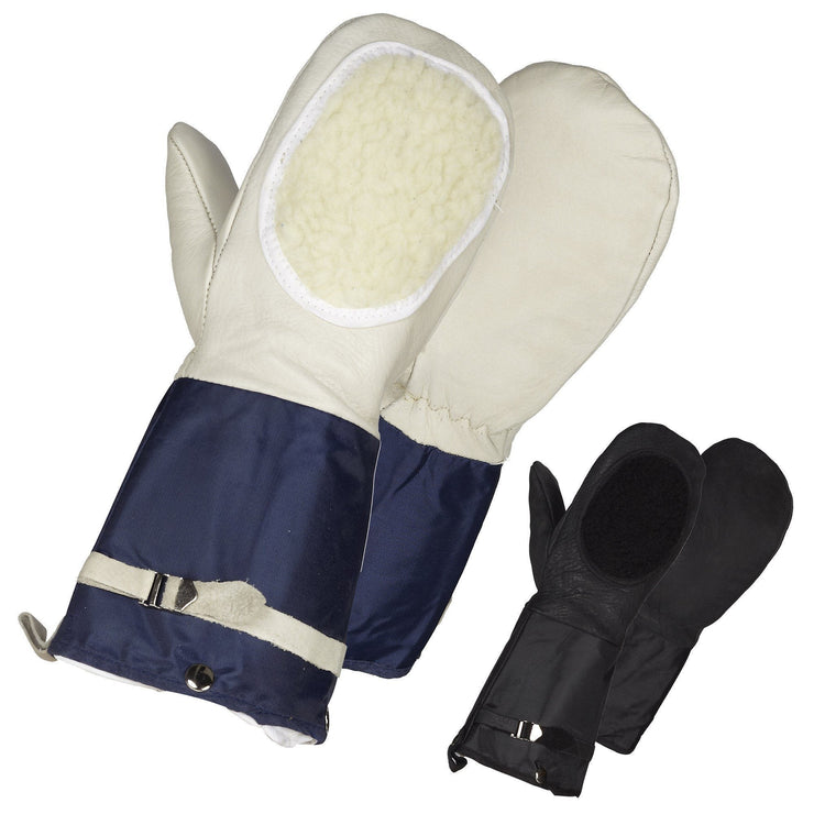 "Toast of the Nation" Leather Skidoo Mitt, Pile Lined - Hi Vis Safety