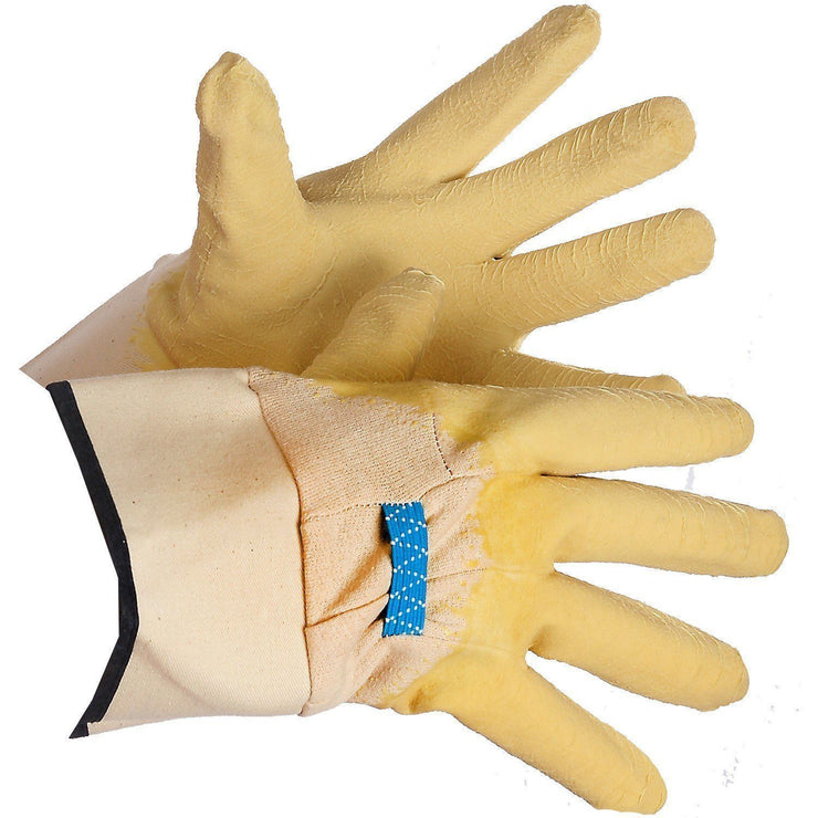 "Trash Collector" Latex Coated Work Glove, Wrinkle Finish, Safety Cuff - Hi Vis Safety