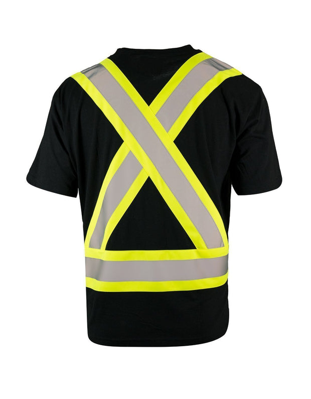 Ultracool Poly/Cotton Crew Neck Short Sleeve Safety Tee Shirt with Chest Pocket - Hi Vis Safety