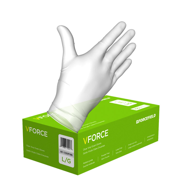 VForce Vinyl Disposable Examination Gloves (Case of 1000 Gloves)