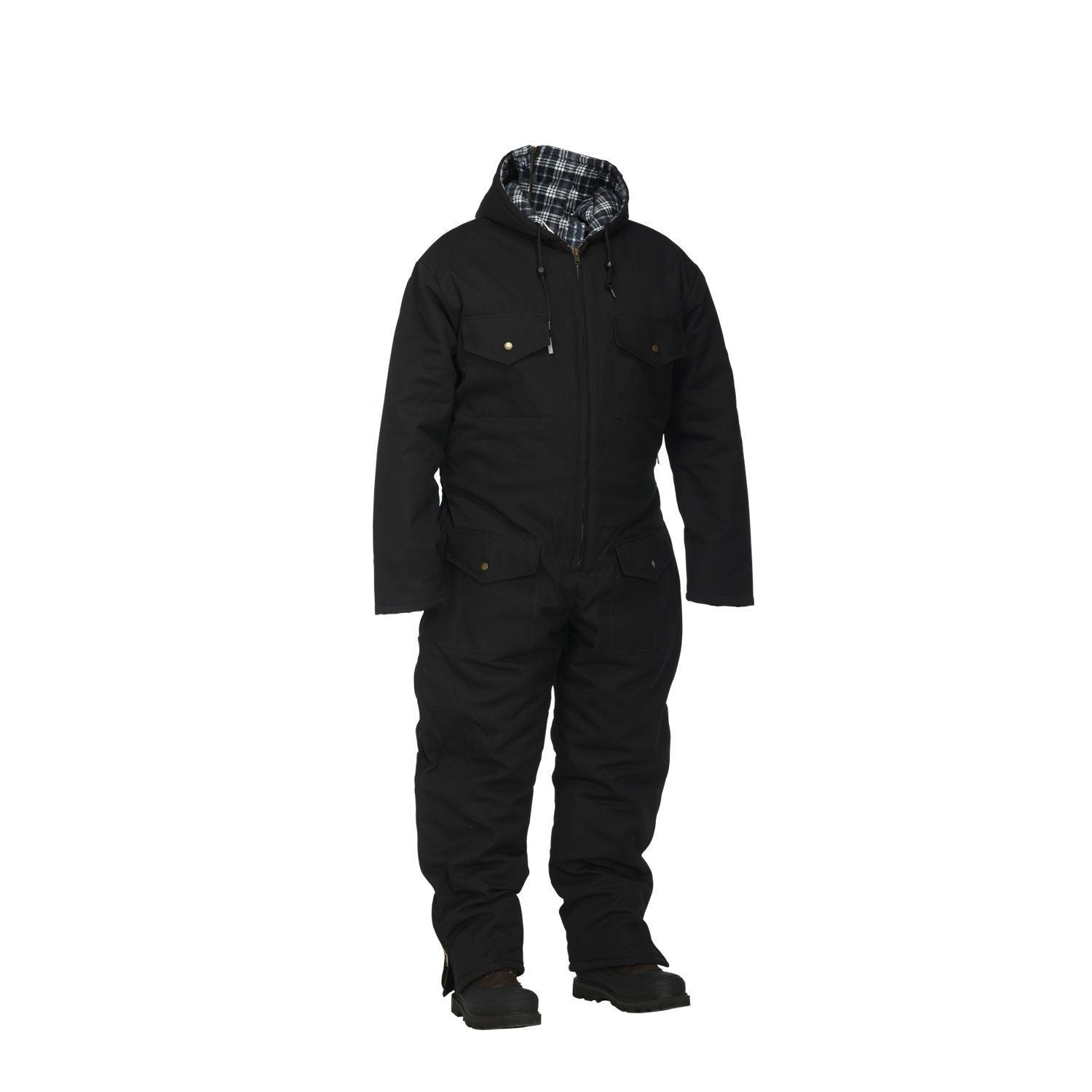 Winter Lined Black Cotton Canvas Coverall – Forcefield Canada - Hi Vis  Workwear and Safety Gloves