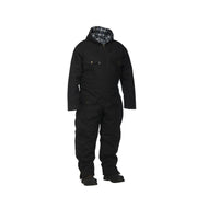 Winter Lined Black Cotton Canvas Coverall - Hi Vis Safety