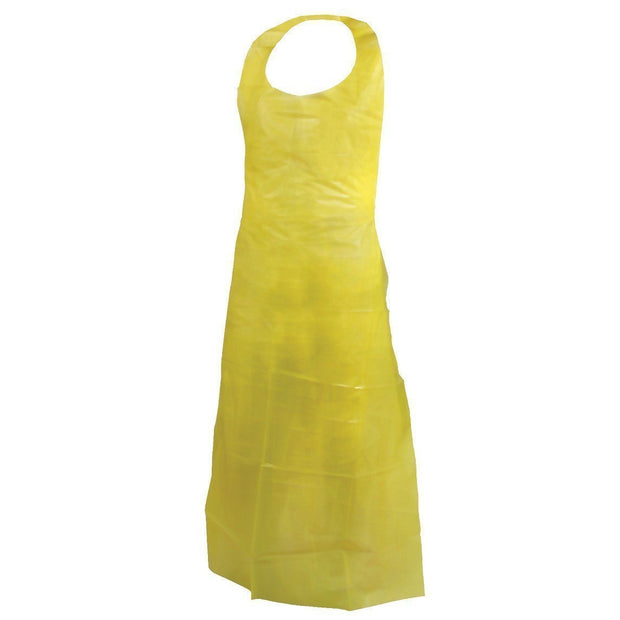 Yellow Disposable Polyethylene Apron (Case of 250 Aprons) - Hi Vis Safety